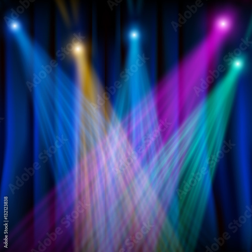 Party spotlights neon light background