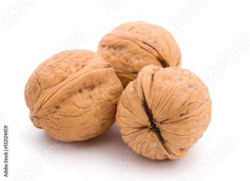 Walnuts isolated in white background.
