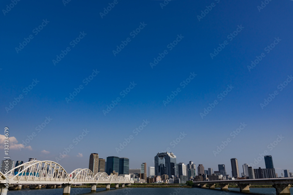 Naklejka premium 大阪梅田のビル群