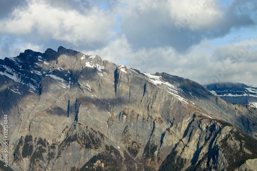 View of the village Tzoumaz at the resort 4 Valleys, Nendaz, Swiss Alps.
 photo