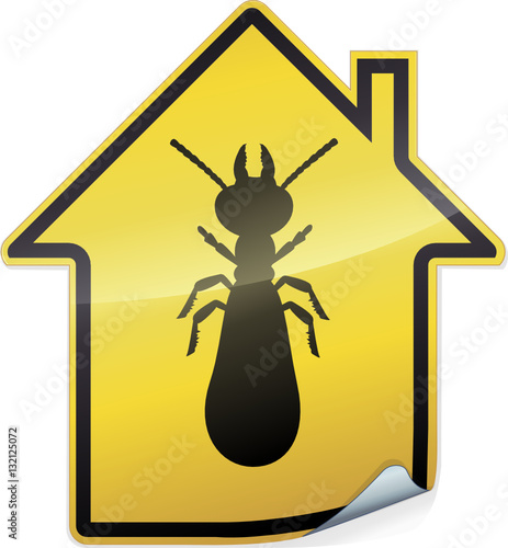 Sticker danger des termites des bâtiments (détouré)