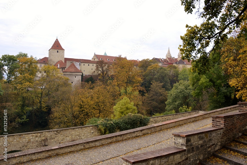 Fototapeta premium Architecture from Prague in Autumn and sky