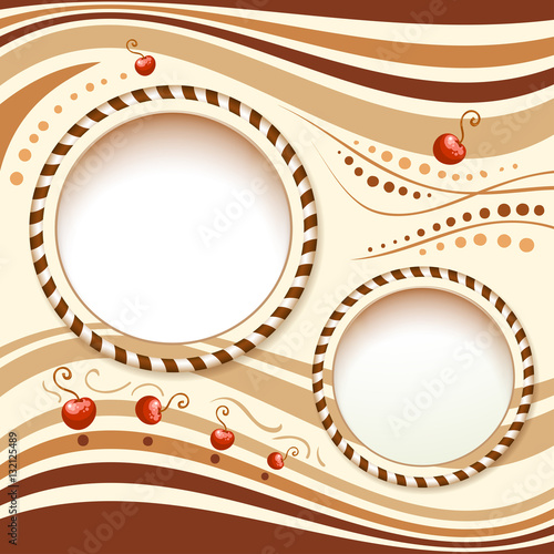 Chocolate background for text and cherry