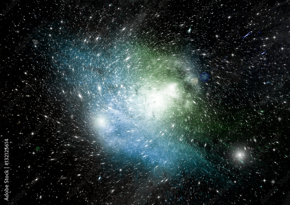 Stars, dust and gas nebula in a far galaxy Stars, dust and gas nebula in a far galaxy