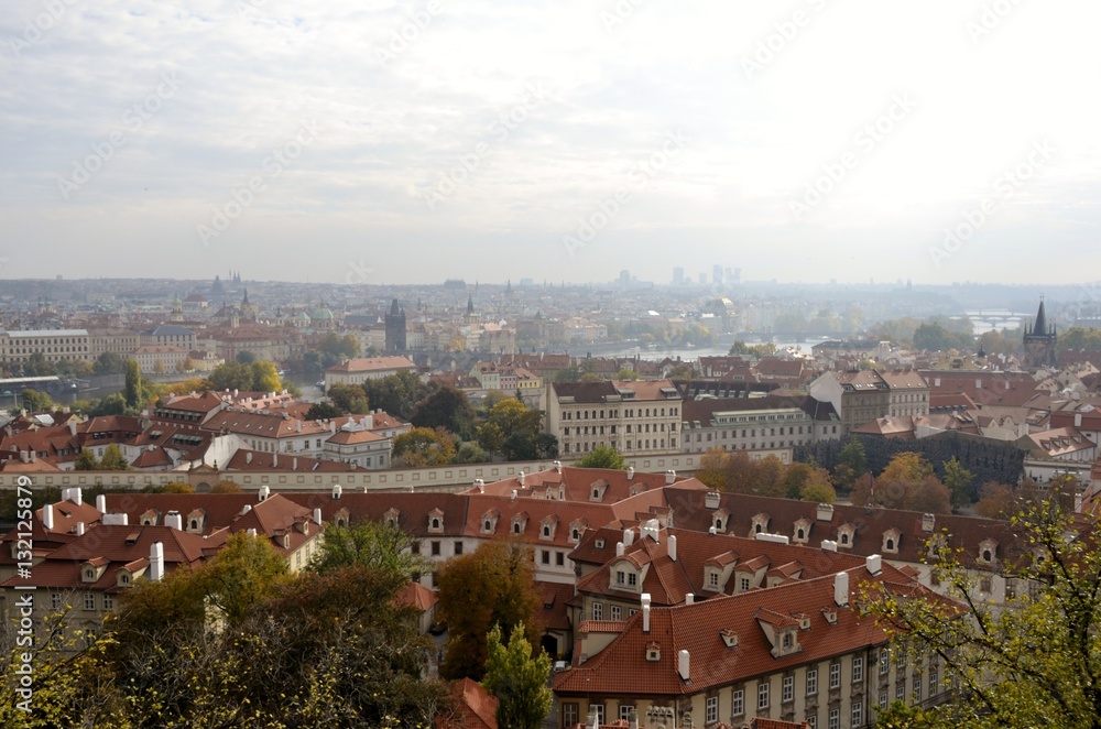 Architecture from Prague in Autumn and sky