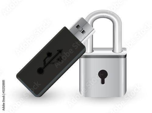 usb flashdrive with a metal steel master key lock 