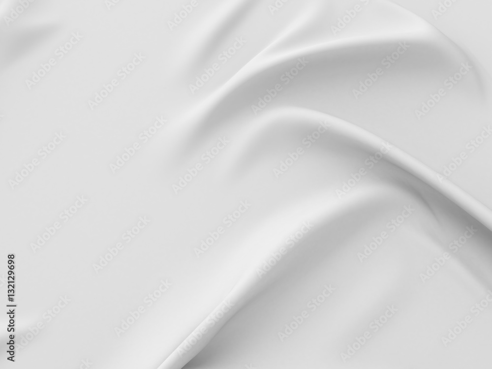 White rippled silk fabric abstract background