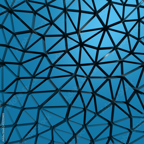 Blue abstract low poly pattern wall background