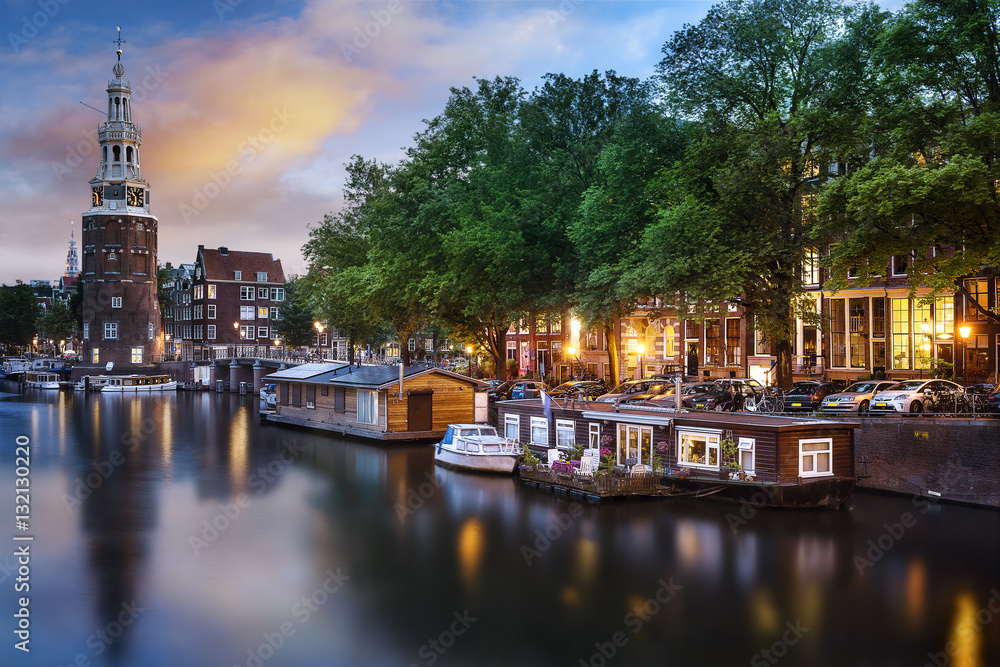 Fototapeta premium Amsterdam Canal and Light