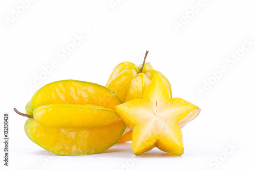  star fruit carambola or star apple ( starfruit ) on white background healthy star fruit food isolated 