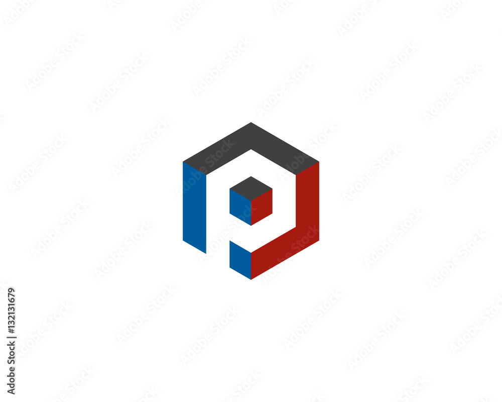 Letter P Hexagon Initial Logo Design Element Stock Vector | Adobe Stock