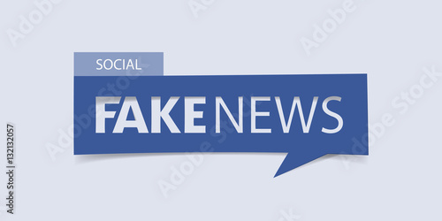 Fake news banner isolated on light blue background. Banner design template. Vector illustration.