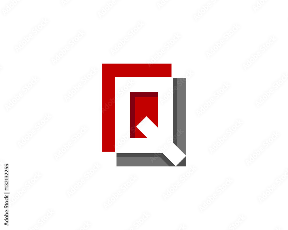 Letter Q Negative Space Logo Design Element