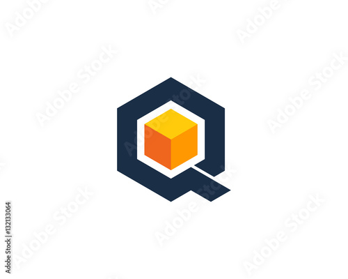 Letter Q Box Cube Logo Design Element
