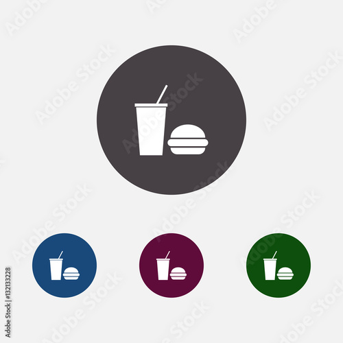burger and drink, fast food icon illustration
