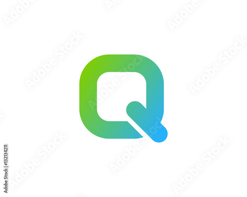 Letter Q Square Logo Design Element