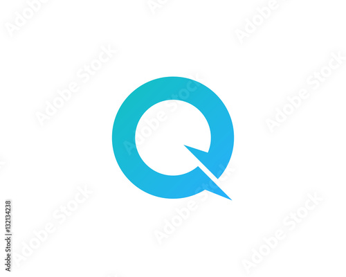 Letter Q Cut Logo Design Element