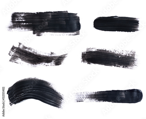 Set of black paint strokes