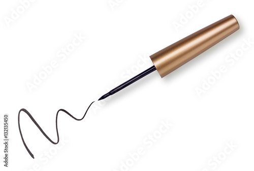 Cosmetic eyeliner with sample strokes photo
