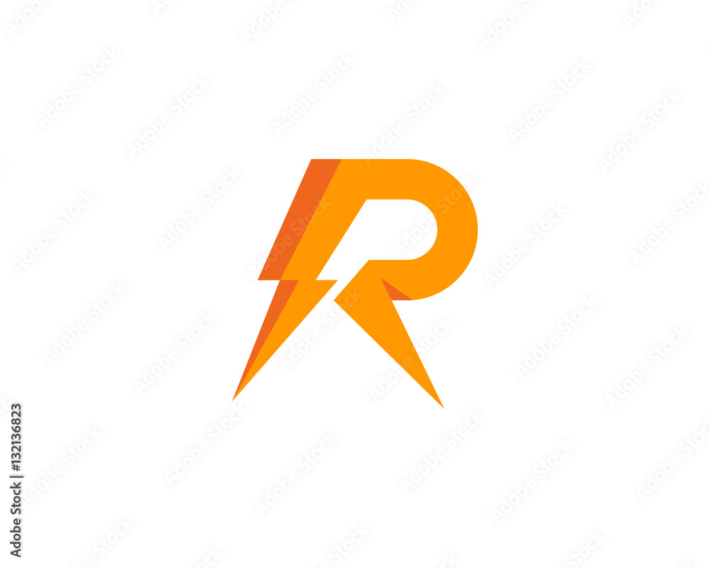 Letter R Power Energy Logo Design Element Stock Vector | Adobe Stock
