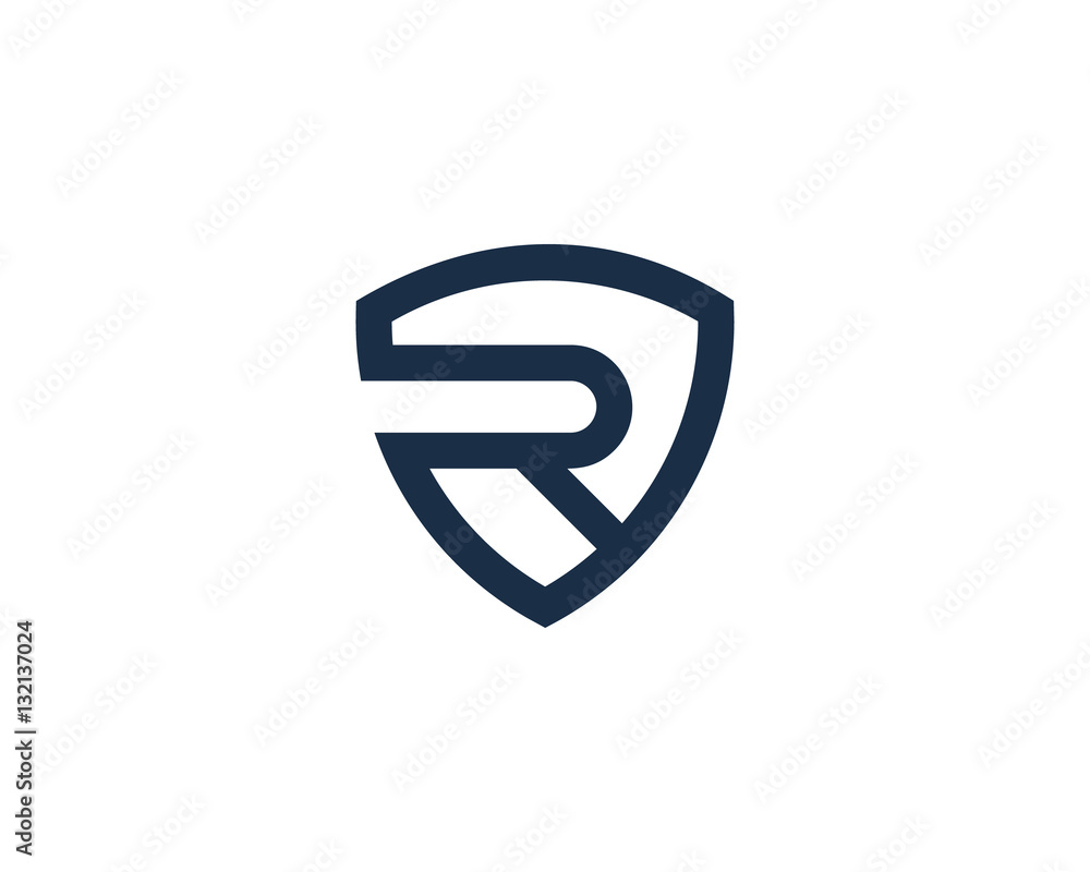 Letter R Shield Logo Design Element Letter R Shield Logo Design Element
