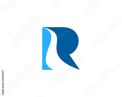 Letter R River Logo Design Element