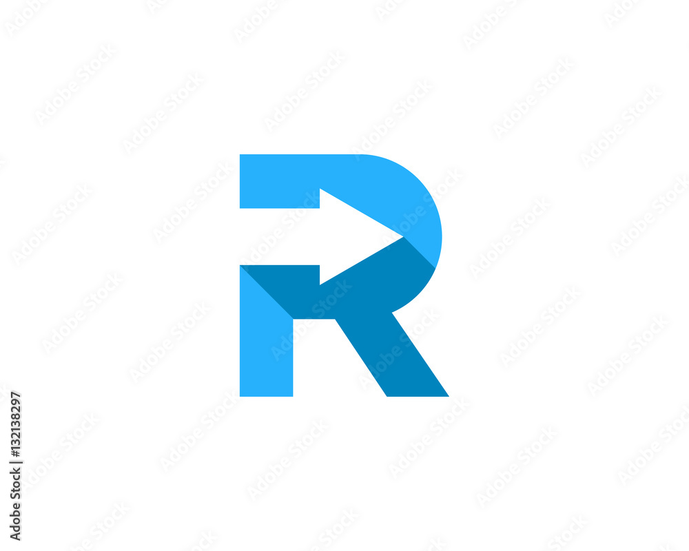 Letter R Arrow Logo Design Element Letter R Arrow Logo Design Element