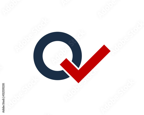 Letter Q Check Logo Design Element