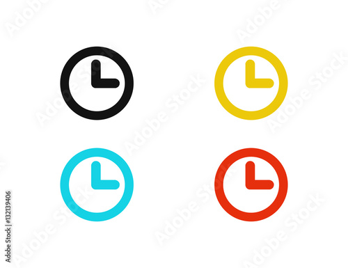 Vector set of colorful clocks icons