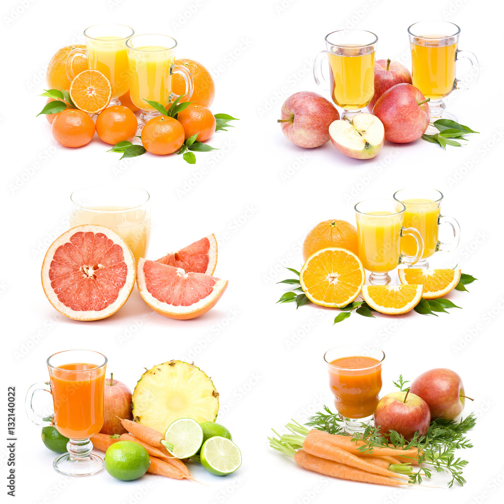 fruit juice and fresh fruits - collage fruit juice and fresh fruits - collage