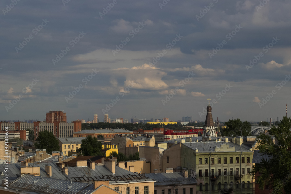 Roofs of Saint Petersburg in Russia