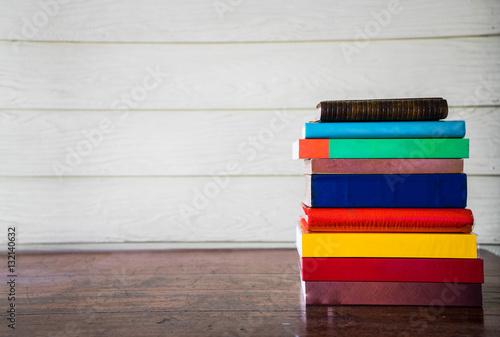 Old book on the wooden table