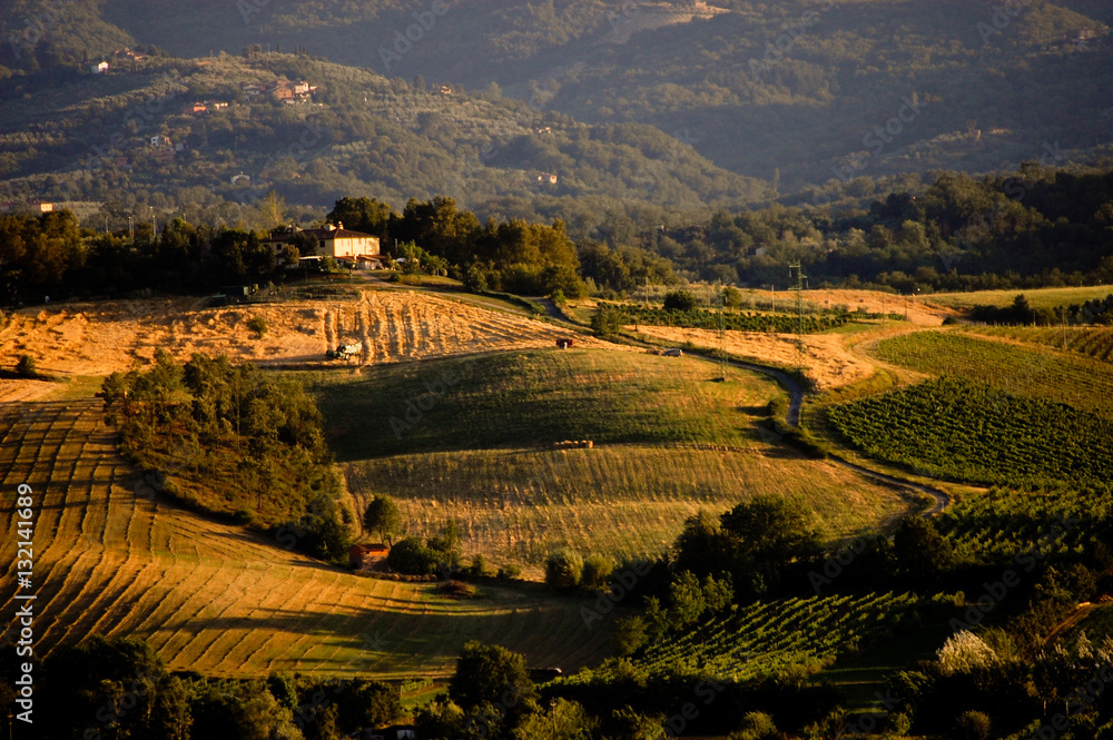 Evening landscape scenery in Tuscany