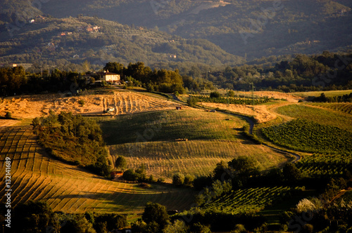 Evening landscape scenery in Tuscany