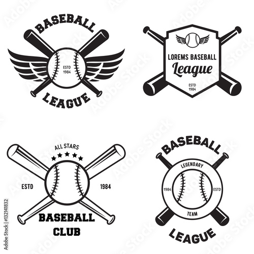 Set of baseball sport badge logo design template and some elements For logos badge banner emblem label insignia.