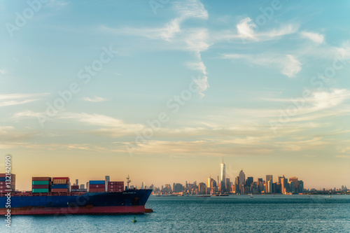 Manhattan view from the ferry to Staten Island., New York City , USA. picture.