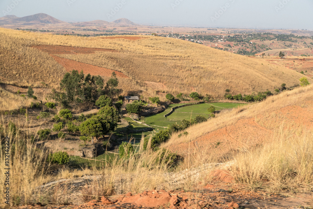 View from Betafo area, Antannanarivo Province, Madagascar. 