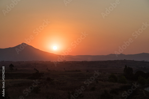 Sunset from Betafo area  Antannanarivo Province  Madagascar. 