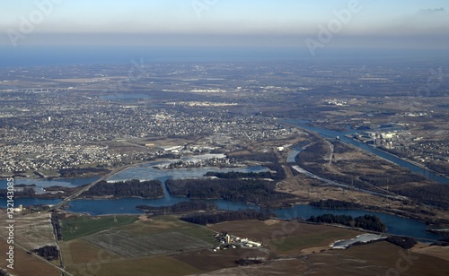 Canvas Print aerial view of the Mel Swart Lake Gibson Conservation Park and view of the Wella
