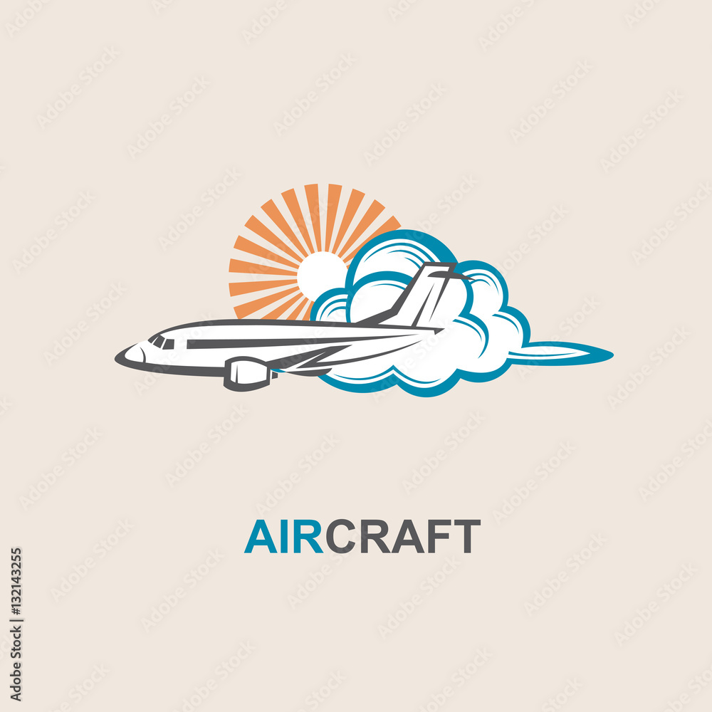 image of airplane, sun and cloud image of airplane, sun and cloud