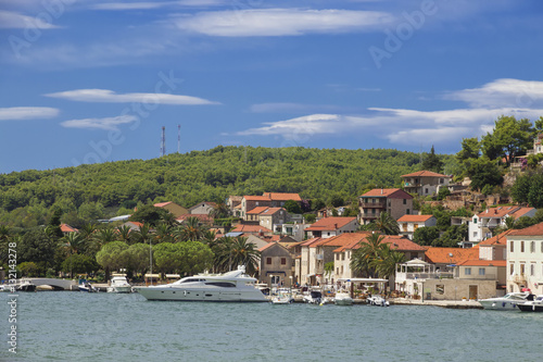 Sights of Croatia. Island Hvar with ancient monuments and beautiful landscapes. Croatian paradise. 