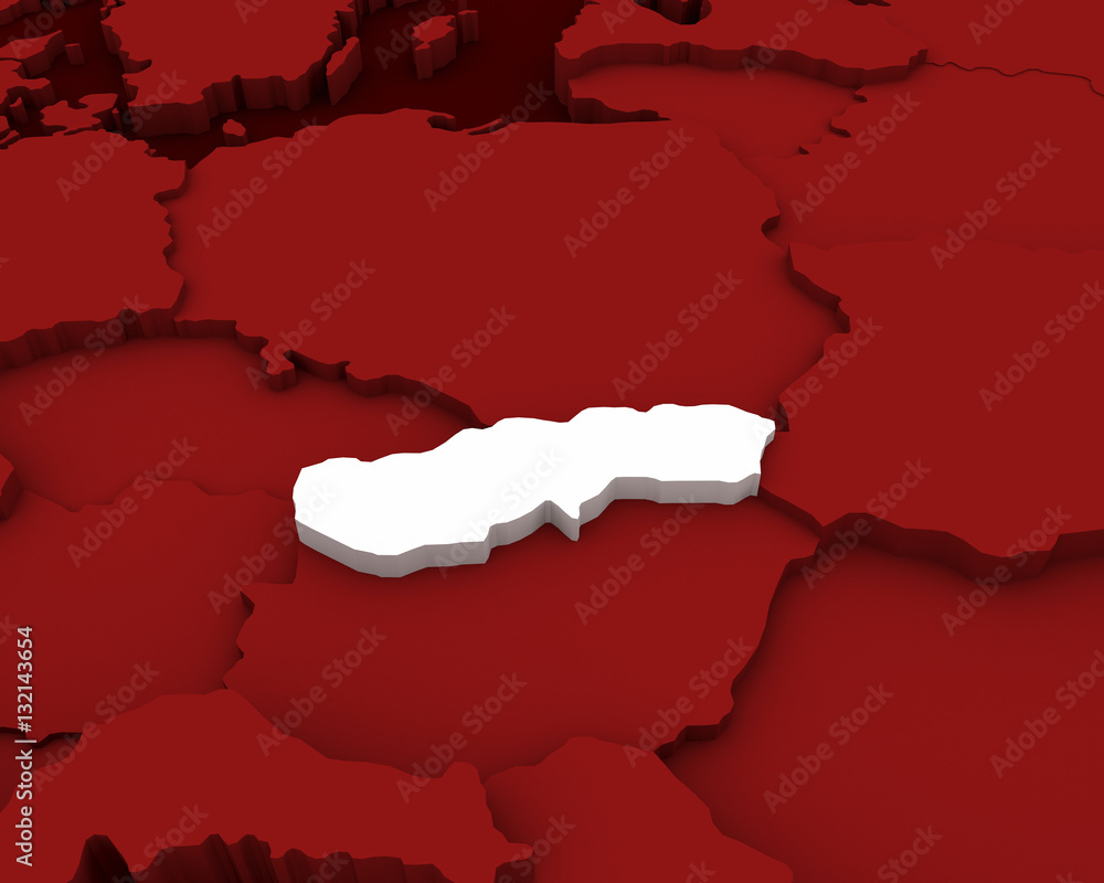 Fototapeta premium slovakia map 3D illustration