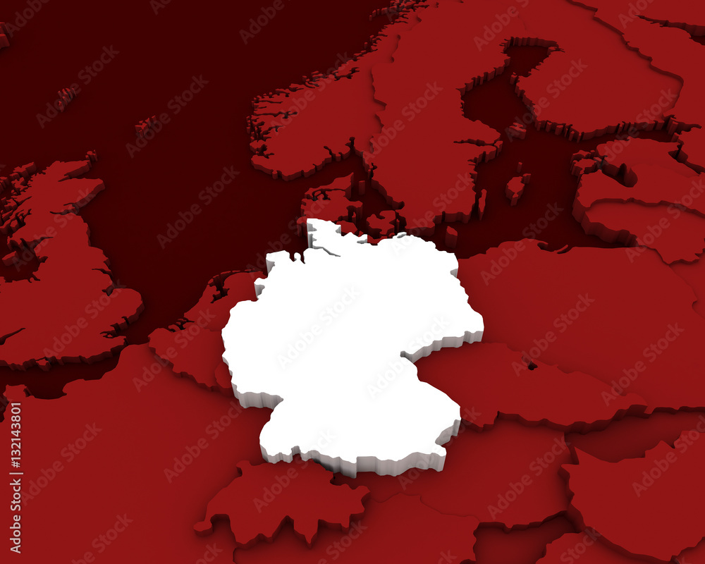 Obraz premium germany map 3D illustration