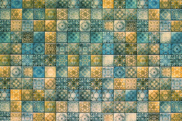 Keuken achterwand Mozaïek Abstracte mozaïektegels met kleurvariaties  © serikbaib
