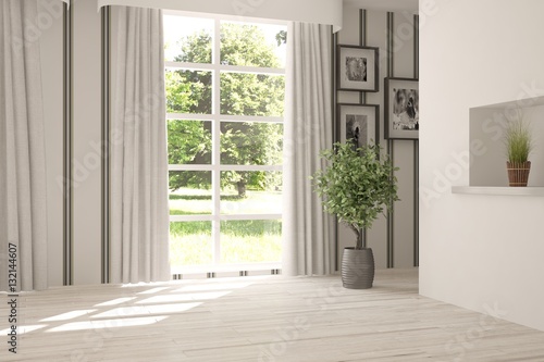 Fototapeta Naklejka Na Ścianę i Meble -  White empty room. Scandinavian interior design