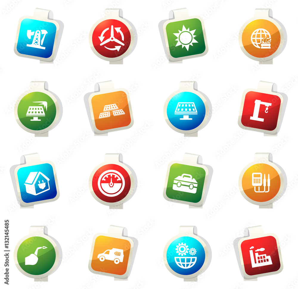 Alternative energy icons set Alternative energy icons set