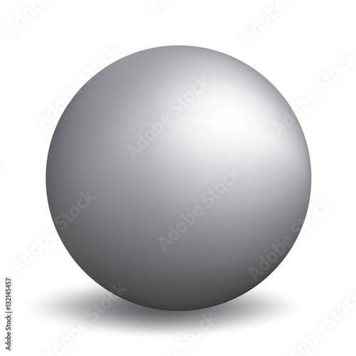 Object iron sphere, metal bearing, realistic steel ball. Ideal for catalogs