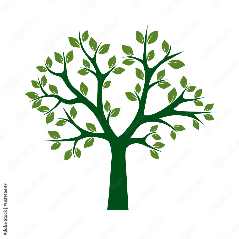 Obraz premium Green Tree. Vector Illustration.