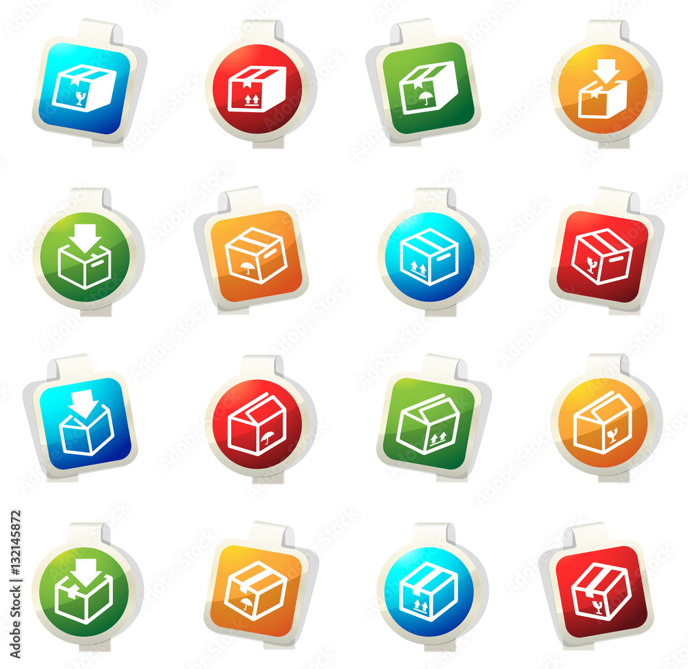 Simple icons set of box Simple icons set of box