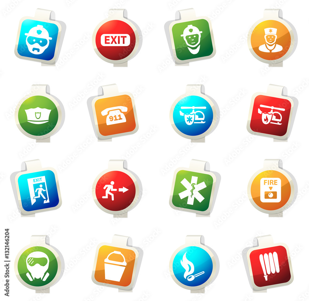 Emergency icons set Emergency icons set